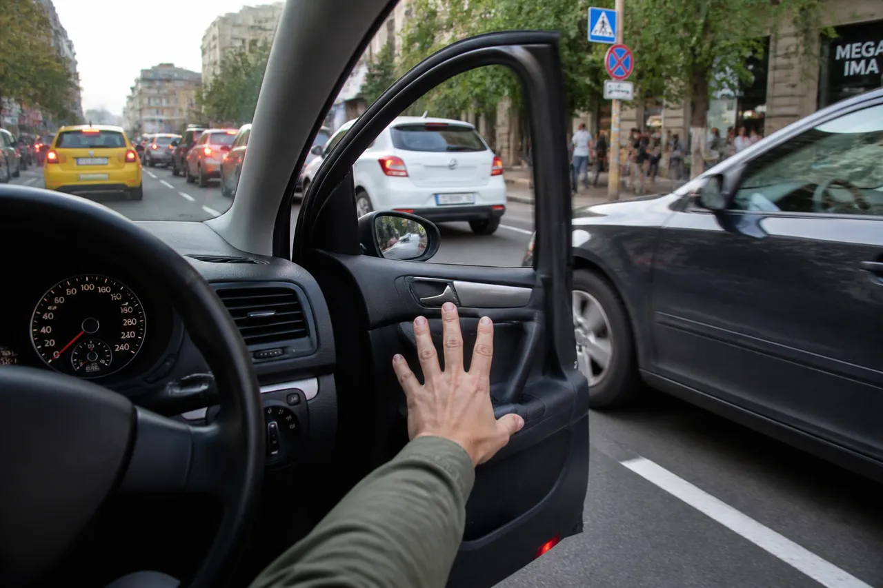 portieră mașină deschisă accidental trafic copil