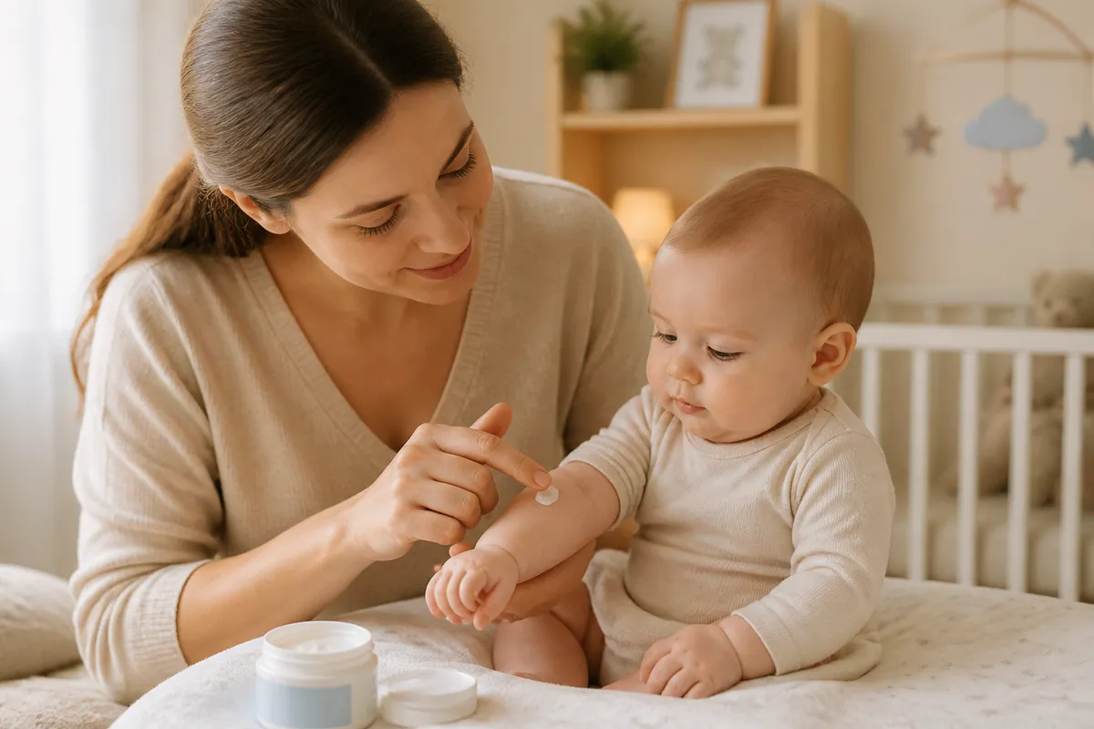 testarea produselor cosmetice bebeluș piele sensibilă
