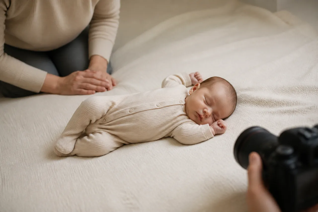 ședință foto newborn sigură pentru bebeluș